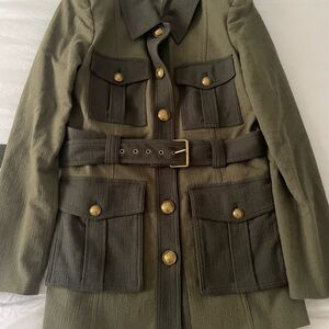 Veronica Beard Khaki Textured Jacket